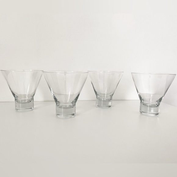 Vintage Midcentury Scandinavian Stemless Martini Glasses - Set of 4 - Picture 2 of 11